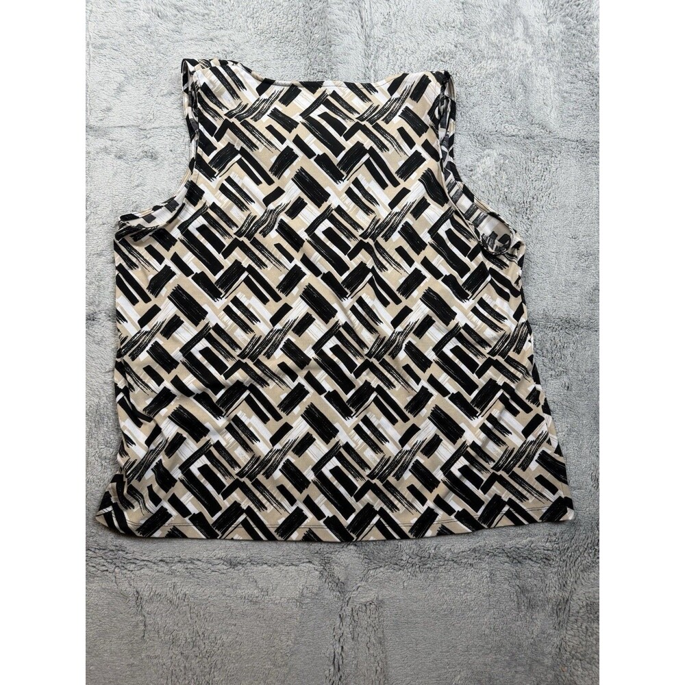 GNW 1X Geometric Print Cowl-Neck Sleeveless Top